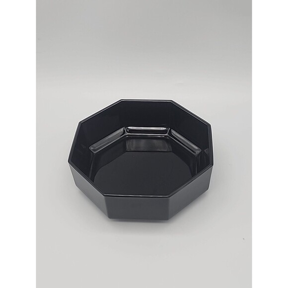 Arcoroc France Black Amethyst Glass 5.5" Octagon Octime Salad Bowl Vintage - Picture 11 of 12